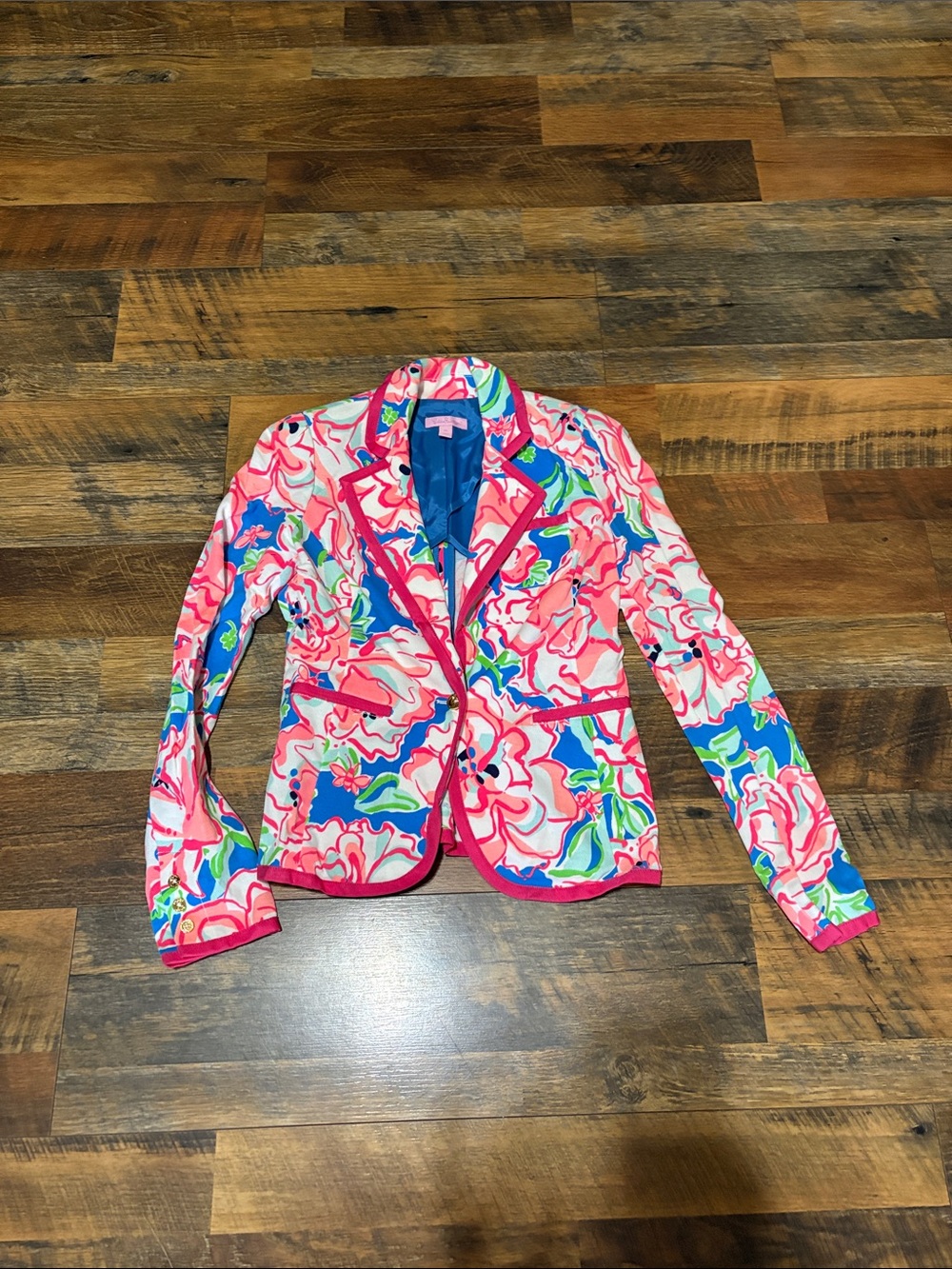 Lilly Pulitzer Malibu blazer Floral Print Pink & Blue Women's Blazer